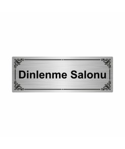 Dinlenme Salonu 7x20cm Gümüş Renk Metal Yönlendirme Levhası