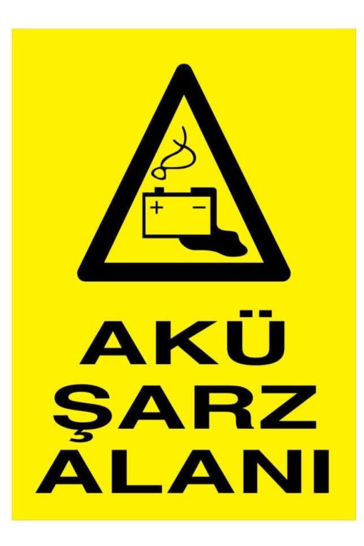 Akü Şarz Alanı İş Güvenliği 20X30 CM 3 mm Dekota