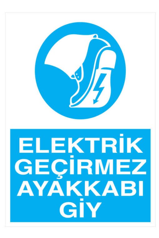 Elektrik Geçirmez Ayakkabı Giy İş Güvenliği BU ÜRÜN LAMİNASYON PVC DİR 20X30 CM