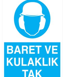 Baret Gözlük Ve Kulaklık Tak İş Güvenliği 20X30 CM BU ÜRÜN LAMİNASYON PVC DİR