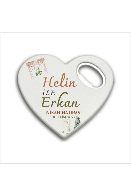 Bertek Dijital 10 Adet Düğün Nişan Nikah Kalp Magnet Açacak 027-10