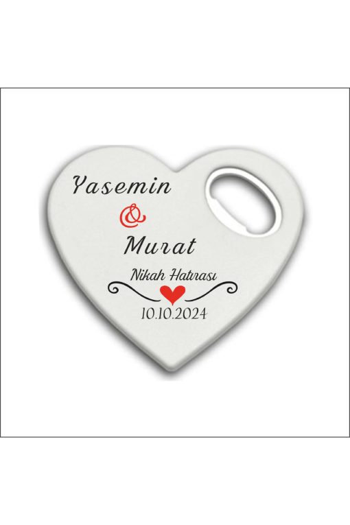 Bertek Dijital 10 Adet Düğün Nişan Nikah Kalp Magnet Açacak 016-10