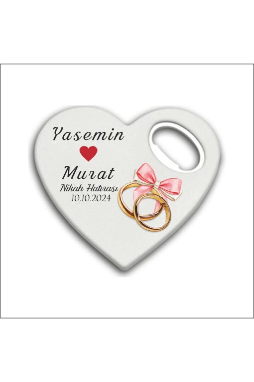 Bertek Dijital 10 Adet Düğün Nişan Nikah Kalp Magnet Açacak 015-10