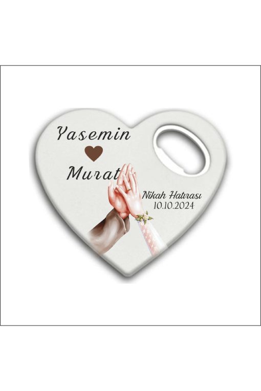 Bertek Dijital 10 Adet Düğün Nişan Nikah Kalp Magnet Açacak 014-10