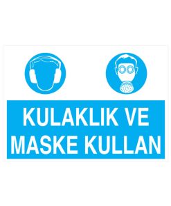 Koruyucu Gözlük Ve Maske Kullan İş Güvenliği 20x30 cm 3 mm Dekota