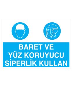 Baret Ve Yüz Koruyucu Siperlik Kullan İş Güvenliği 20x30 cm 3 mm Dekota