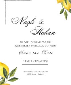 13x18 cm Düğün Davetiyesi | Kişiye Özel Baskı No: 2316
