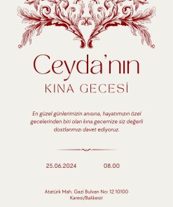 13x18 cm Düğün Davetiyesi | Kişiye Özel Baskı No: 2359