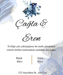 13x18 cm Düğün Davetiyesi | Kişiye Özel Baskı No: 2393