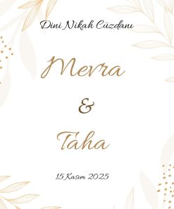 13x18 cm Düğün Davetiyesi | Kişiye Özel Baskı No: 2450