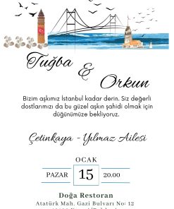 13x18 cm Düğün Davetiyesi | Kişiye Özel Baskı No: 2271