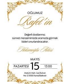 13x18 cm Düğün Davetiyesi | Kişiye Özel Baskı No: 2207
