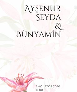 13x18 cm Düğün Davetiyesi | Kişiye Özel Baskı No: 2275