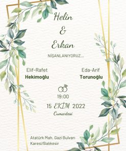 13x18 cm Düğün Davetiyesi | Kişiye Özel Baskı No: 2278