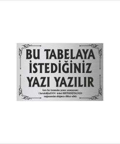 Gümüş Metal Tabela-Apartman Tabelası-Firma Tabelası-Çok Amaçlı Tabela 20x30 cm Brt013