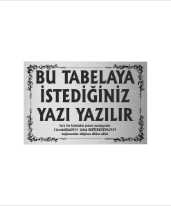 Gümüş Metal Tabela-Apartman Tabelası-Firma Tabelası-Çok Amaçlı Tabela 20x30 cm Brt014