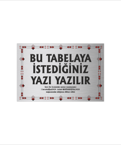 Gümüş Metal Tabela-Apartman Tabelası-Firma Tabelası-Çok Amaçlı Tabela 20x30 cm Brt024