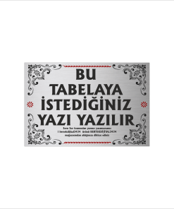 Gümüş Metal Tabela-Apartman Tabelası-Firma Tabelası-Çok Amaçlı Tabela 20x30 cm Brt027
