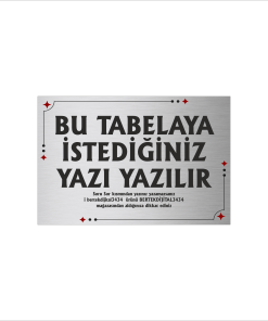 Gümüş Metal Tabela-Apartman Tabelası-Firma Tabelası-Çok Amaçlı Tabela 20x30 cm Brt028