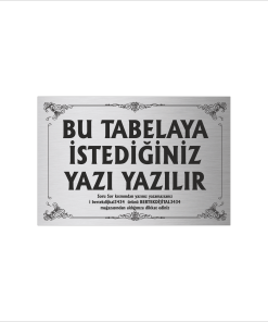 Gümüş Metal Tabela-Apartman Tabelası-Firma Tabelası-Çok Amaçlı Tabela 20x30 cm Brt030