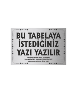 Gümüş Metal Tabela-Apartman Tabelası-Firma Tabelası-Çok Amaçlı Tabela 20x30 cm Brt033
