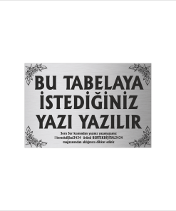 Gümüş Metal Tabela-Apartman Tabelası-Firma Tabelası-Çok Amaçlı Tabela 20x30 cm Brt04