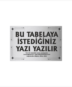 Gümüş Metal Tabela-Apartman Tabelası-Firma Tabelası-Çok Amaçlı Tabela 20x30 cm Brt043