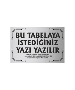 Gümüş Metal Tabela-Apartman Tabelası-Firma Tabelası-Çok Amaçlı Tabela 20x30 cm Brt045