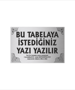 Gümüş Metal Tabela-Apartman Tabelası-Firma Tabelası-Çok Amaçlı Tabela 20x30 cm Brt046