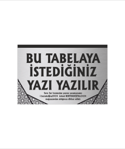 Gümüş Metal Tabela-Apartman Tabelası-Firma Tabelası-Çok Amaçlı Tabela 20x30 cm Brt047