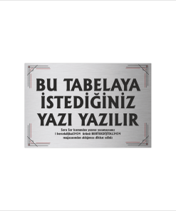 Gümüş Metal Tabela-Apartman Tabelası-Firma Tabelası-Çok Amaçlı Tabela 20x30 cm Brt050