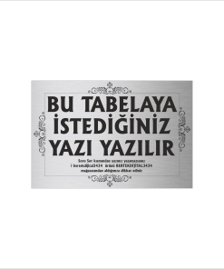 Gümüş Metal Tabela-Apartman Tabelası-Firma Tabelası-Çok Amaçlı Tabela 20x30 cm Brt052