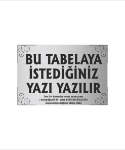 Gümüş Metal Tabela-Apartman Tabelası-Firma Tabelası-Çok Amaçlı Tabela 20x30 cm Brt057