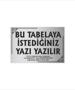 Gümüş Metal Tabela-Apartman Tabelası-Firma Tabelası-Çok Amaçlı Tabela 20x30 cm Brt07