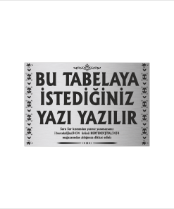 Gümüş Metal Tabela-Apartman Tabelası-Firma Tabelası-Çok Amaçlı Tabela 20x30 cm Brt08