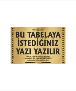 Altın Metal Tabela-Apartman Tabelası-Firma Tabelası-Çok Amaçlı Tabela 20x30 cm Brt01