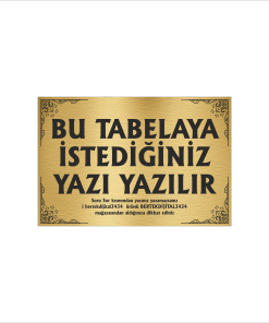 Altın Metal Tabela-Apartman Tabelası-Firma Tabelası-Çok Amaçlı Tabela 20x30 cm Brt13