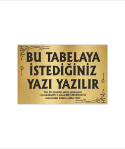 Altın Metal Tabela-Apartman Tabelası-Firma Tabelası-Çok Amaçlı Tabela 20x30 cm Brt14