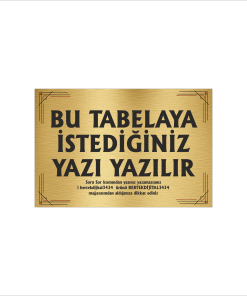 Altın Metal Tabela-Apartman Tabelası-Firma Tabelası-Çok Amaçlı Tabela 20x30 cm Brt21
