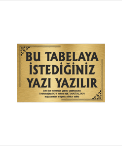 Altın Metal Tabela-Apartman Tabelası-Firma Tabelası-Çok Amaçlı Tabela 20x30 cm Brt24