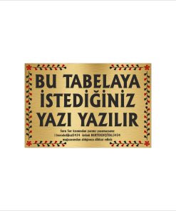 Altın Metal Tabela-Apartman Tabelası-Firma Tabelası-Çok Amaçlı Tabela 20x30 cm Brt25