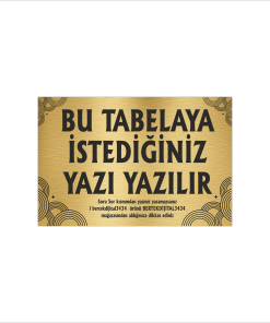 Altın Metal Tabela-Apartman Tabelası-Firma Tabelası-Çok Amaçlı Tabela 20x30 cm Brt39