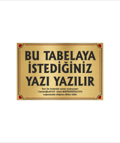 Altın Metal Tabela-Apartman Tabelası-Firma Tabelası-Çok Amaçlı Tabela 20x30 cm Brt40
