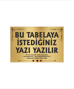 Altın Metal Tabela-Apartman Tabelası-Firma Tabelası-Çok Amaçlı Tabela 20x30 cm Brt41