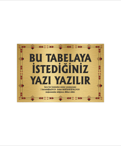 Altın Metal Tabela-Apartman Tabelası-Firma Tabelası-Çok Amaçlı Tabela 20x30 cm Brt42