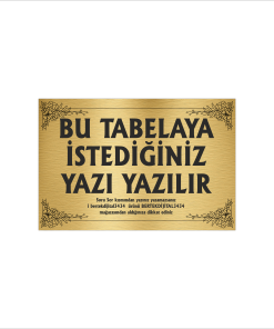 Altın Metal Tabela-Apartman Tabelası-Firma Tabelası-Çok Amaçlı Tabela 20x30 cm Brt45