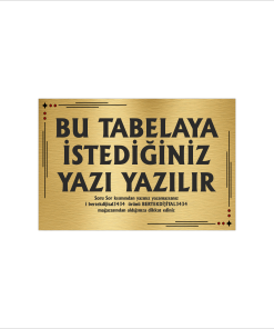 Altın Metal Tabela-Apartman Tabelası-Firma Tabelası-Çok Amaçlı Tabela 20x30 cm Brt52