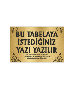 Altın Metal Tabela-Apartman Tabelası-Firma Tabelası-Çok Amaçlı Tabela 20x30 cm Brt53