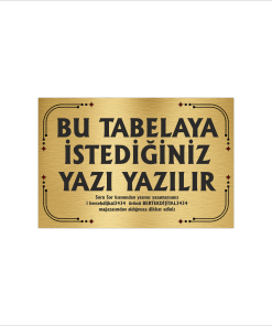 Altın Metal Tabela-Apartman Tabelası-Firma Tabelası-Çok Amaçlı Tabela 20x30 cm Brt54